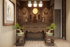 phòng thờ cạnh nhà vệ sinh