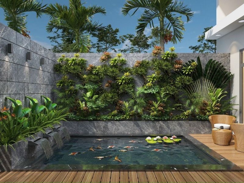 thiết kế tiểu cảnh sân vườn biệt thự