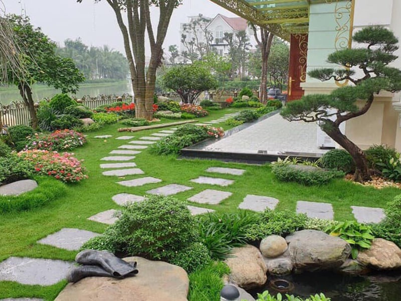 thiết kế tiểu cảnh sân vườn biệt thự