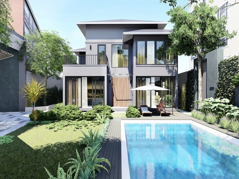 các mẫu nhà biệt thự 2 tầng đẹp