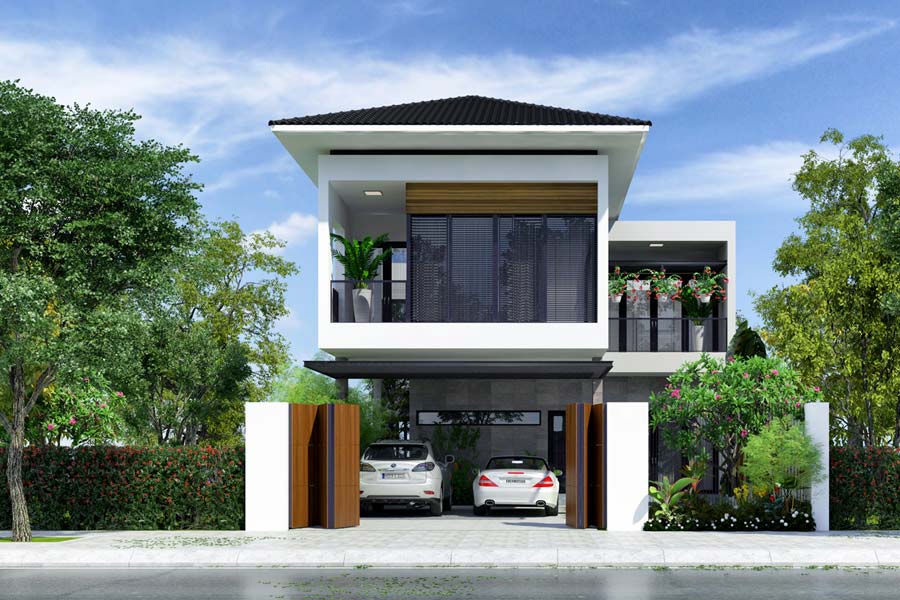 các mẫu nhà biệt thự 2 tầng đẹp