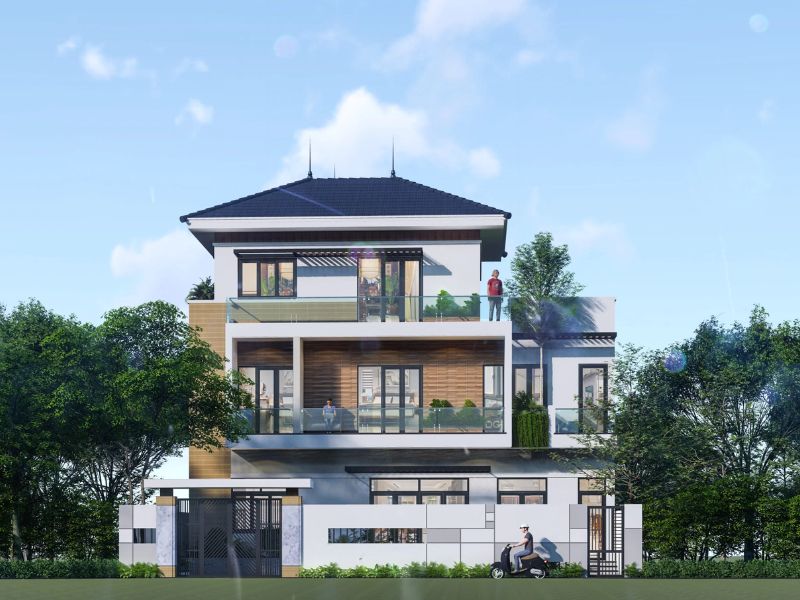 mẫu biệt thự 3 tầng hiện đại đẹp