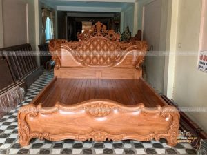 giường gỗ nguyên khối