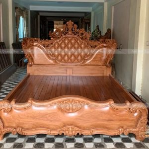 giường gỗ nguyên khối