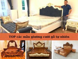 giường cưới gỗ tự nhiên
