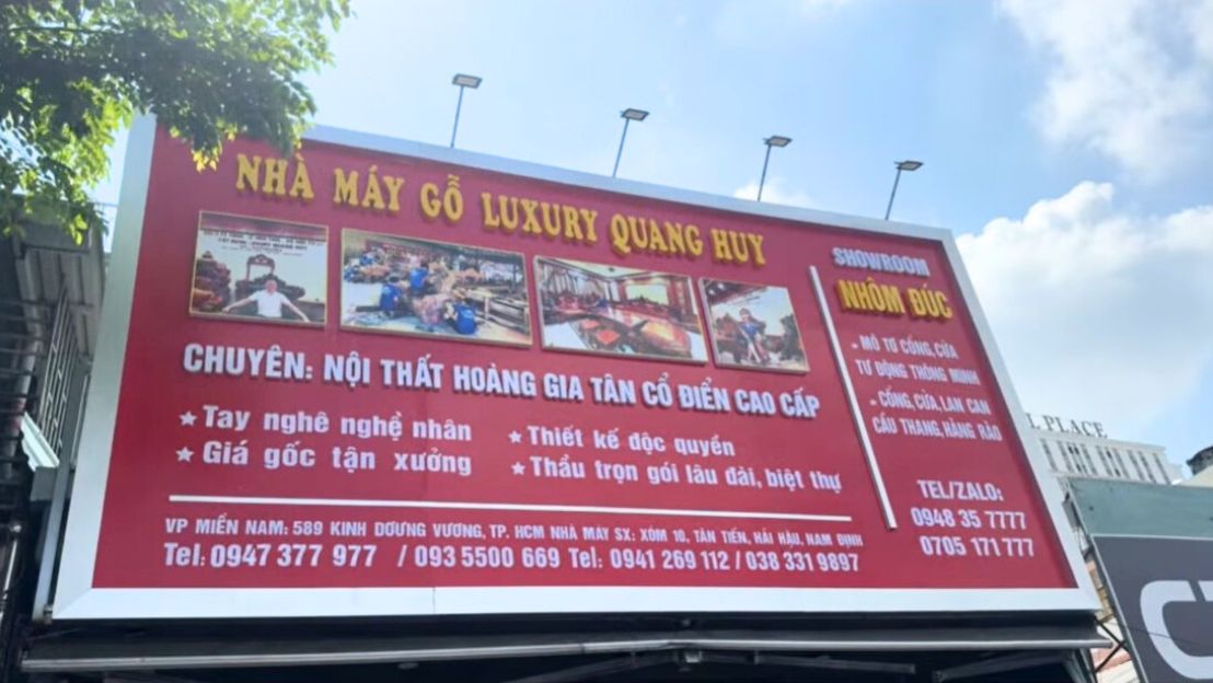showroom Quang Huy tại Hồ Chí Minh