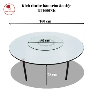 Bàn An Tròn Xoay Mặt Kính