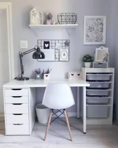 Bàn Học Màu Trắng Đơn Giản