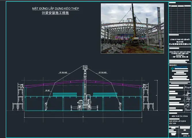 Bản Vẽ Biện Pháp Thi Công Nhà Thép Tiền Chế Bản Vẽ Biện Pháp Thi Công Nhà Thép Tiền Chế