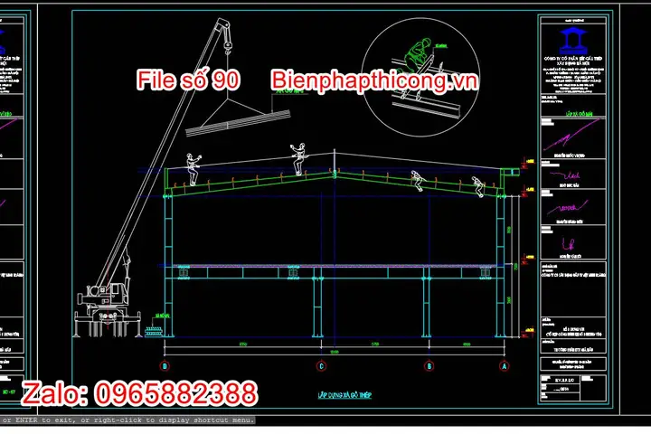 Bản Vẽ Biện Pháp Thi Công Nhà Thép Tiền Chế Bản Vẽ Biện Pháp Thi Công Nhà Thép Tiền Chế