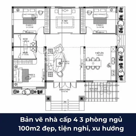 Bản Vẽ Nhà 3 Phòng Ngủ