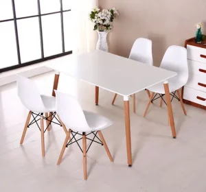 Bộ Bàn An 4 Ghế Màu Trắng