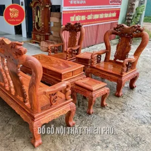 Bộ Bàn Ghế Gỗ Hương Tay 10