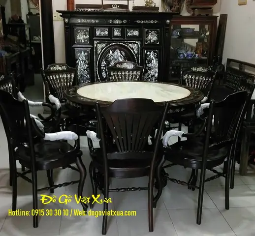 Bộ Bàn Ghế Tròn Cổ Bộ Bàn Ghế Tròn Cổ