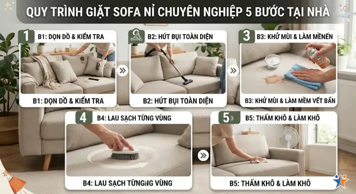 Cách Giặt Sofa Nỉ Tại Nhà Cách Giặt Sofa Nỉ Tại Nhà