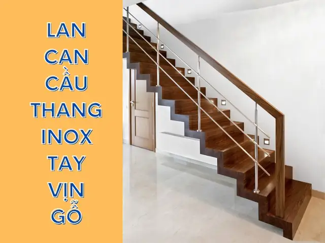 Cầu Thang Gỗ Inox Đẹp Cầu Thang Gỗ Inox Đẹp