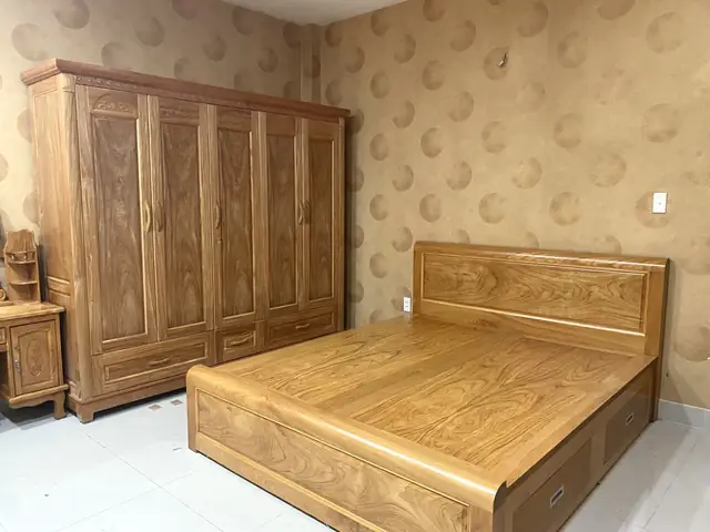 Combo Giường Tủ Gỗ Tự Nhiên Combo Giường Tủ Gỗ Tự Nhiên