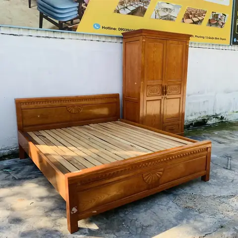 Combo Giường Tủ Gỗ Tự Nhiên Combo Giường Tủ Gỗ Tự Nhiên