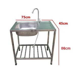 Giá Bồn Rửa Chén Inox 1 Ngăn Có Chân