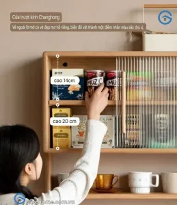 Kệ Sách Treo Tường Có Cửa Kính