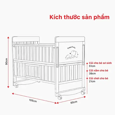 Kích Thước Giường Cũi Cho Bé