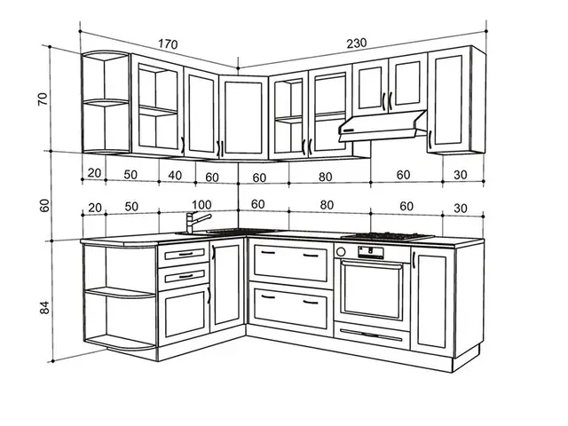 Kích Thước Tủ Bếp Gỗ Kích Thước Tủ Bếp Gỗ