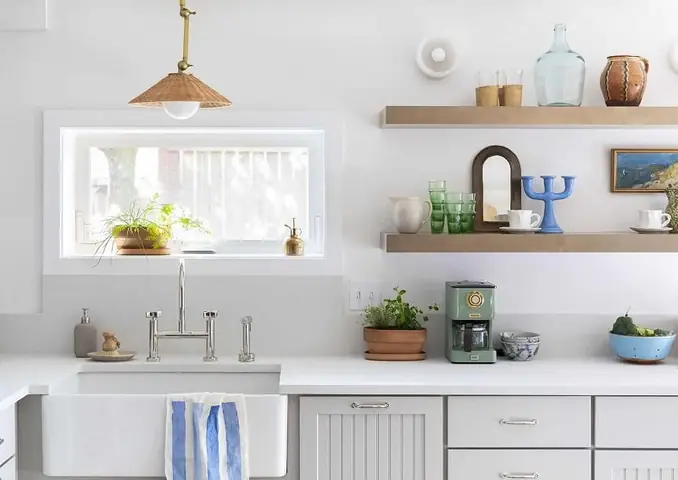 Mẫu Bếp Không Có Tủ Trên Mẫu Bếp Không Có Tủ Trên