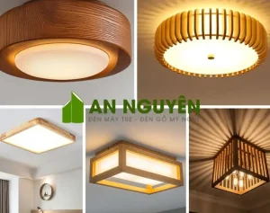 Mẫu Đèn Ốp Trần Gỗ Đẹp