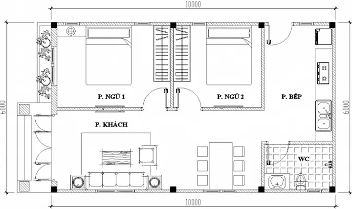 Mẫu Nhà Cấp 4 6x10