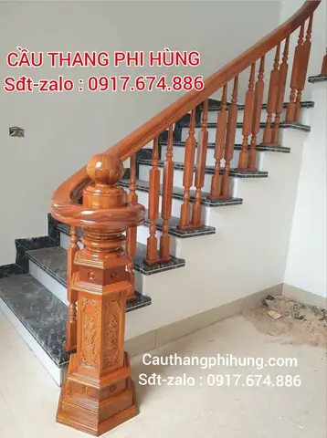 Mẫu Tay Cầu Thang Gỗ Đẹp