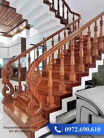 Mẫu Tay Cầu Thang Gỗ Đẹp