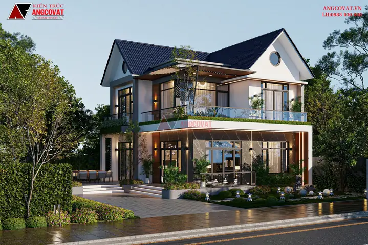 Mẫu Thiết Kế Nhà Biệt Thự 2 Tầng 100m2