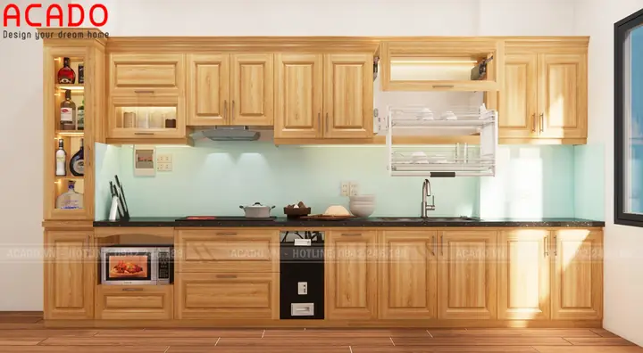 Mẫu Tủ Bếp Gỗ Sồi Đẹp Mẫu Tủ Bếp Gỗ Sồi Đẹp