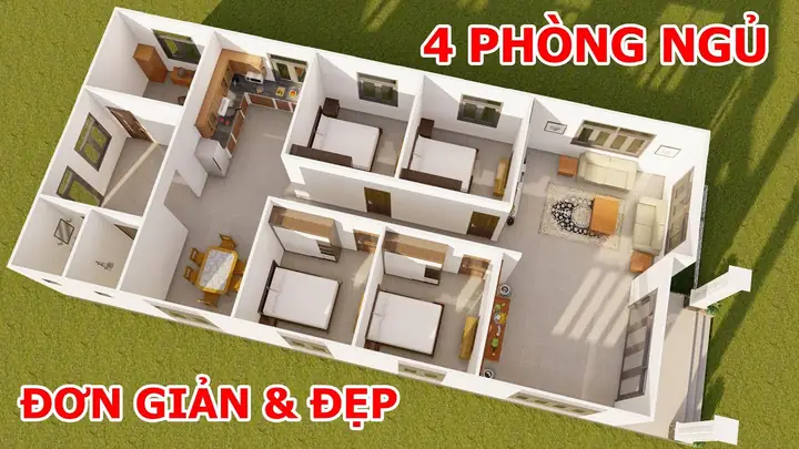Nhà Cấp 4 Đơn Giản 4 Phòng Ngủ Nhà Cấp 4 Đơn Giản 4 Phòng Ngủ