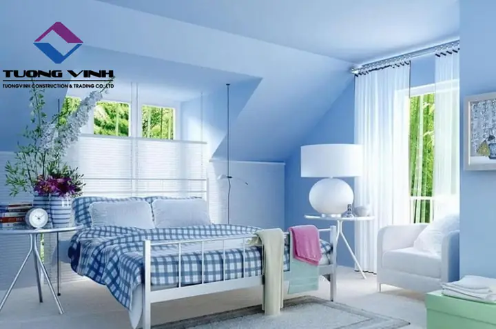 Phòng Ngủ Sơn Màu Xanh Nước Biển Phòng Ngủ Sơn Màu Xanh Nước Biển