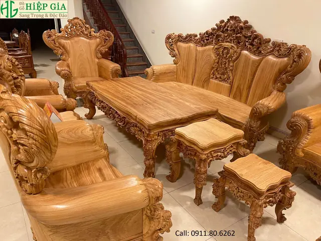 Sofa Gỗ Tân Cổ Điển