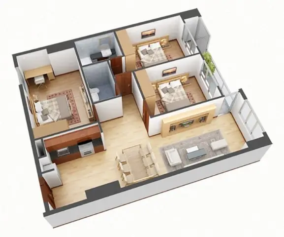 Thiết Kế Nội Thất Căn Hộ 80m2 3 Phòng Ngủ Thiết Kế Nội Thất Căn Hộ 80m2 3 Phòng Ngủ