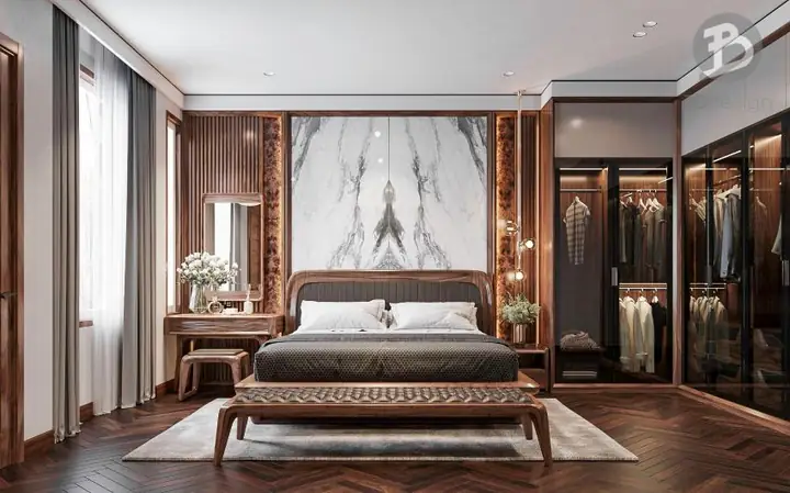 Thiết Kế Phòng Ngủ Gỗ Óc Chó
