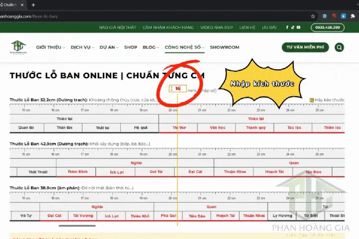 Thước Đo Phong Thủy Online Thước Đo Phong Thủy Online