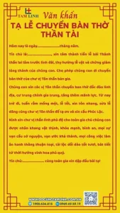 Văn Khấn Chuyển Bàn Thờ Ông Táo